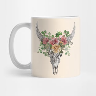 Boho Cow Skull with Floral Design ,lCountry, western style Mug